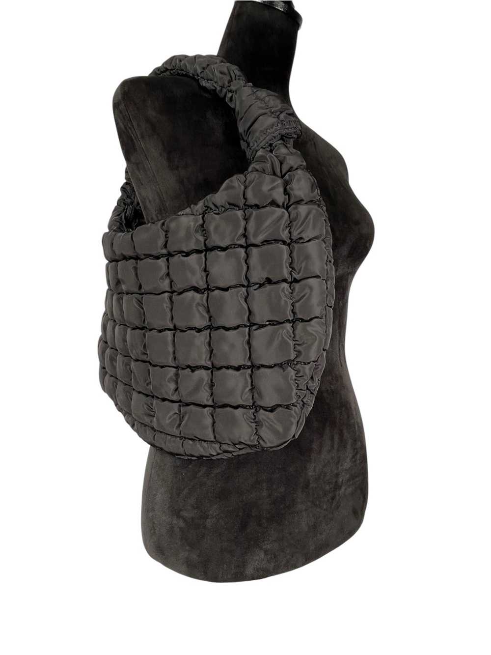 Urban Expressions Quilted Puffer Shoulder Bag Black Cloud Pillow Hobo Bag Bubble